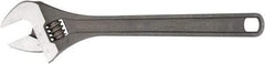 Channellock - 1-11/16" Jaw Capacity, 15" Standard Adjustable Wrench - Steel, Black Finish, 15" OAL - Makers Industrial Supply