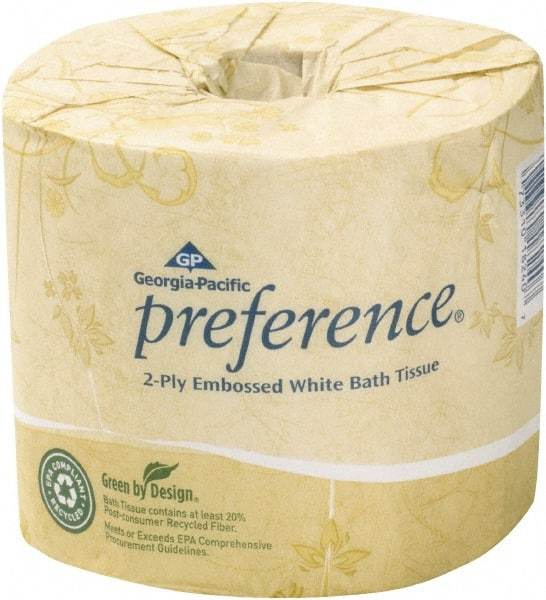 Georgia Pacific - 183' Roll Length Standard Roll Toilet Tissue - 550 Sheets per Roll, 2 Ply, White, Recycled Fiber - Makers Industrial Supply