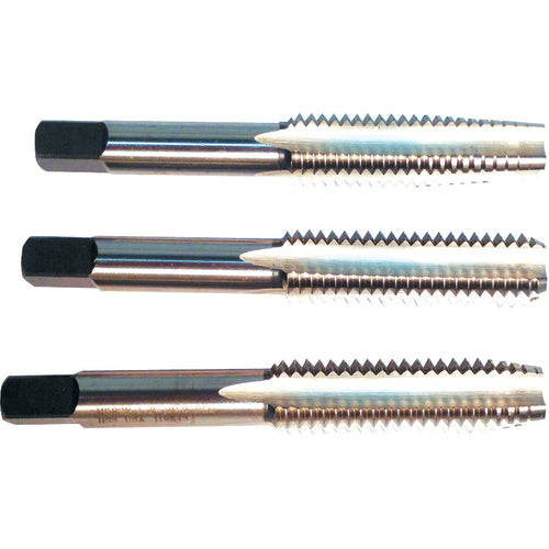 3 Pc. HSS Hand Tap Set M8 × 1.25 D5 4 Flute (Taper, Plug, Bottoming) Series/List #7500 - Makers Industrial Supply