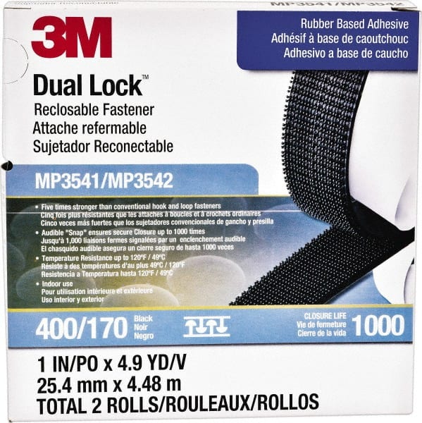 3M - 1" x 5 Yd Adhesive Backed Dual Lock Hook & Loop Roll - Makers Industrial Supply