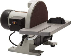 Enco - 12" Diam, 1,700 RPM, Single Phase Disc Sanding Machines - 16-3/8" Long Table x 6-7/8" Table Width, 16" Overall Length x 15.7" Overall Height - Makers Industrial Supply