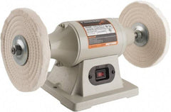 Enco - 8" Wheel Diam x 1/2" Wheel Width, 3/4 hp Buffer - 5/8" Arbor Hole Diam, 1 Phase, 3,450 Max RPM, 120 Volts - Makers Industrial Supply