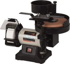 Enco - 5 & 8" Wheel Diam x 1 & 2" Wheel Width, 1/3 hp Wet/Dry Grinder - 3/4" Arbor Hole Diam, 1 Phase, 380 & 3,450 Max RPM, 120 Volts - Makers Industrial Supply