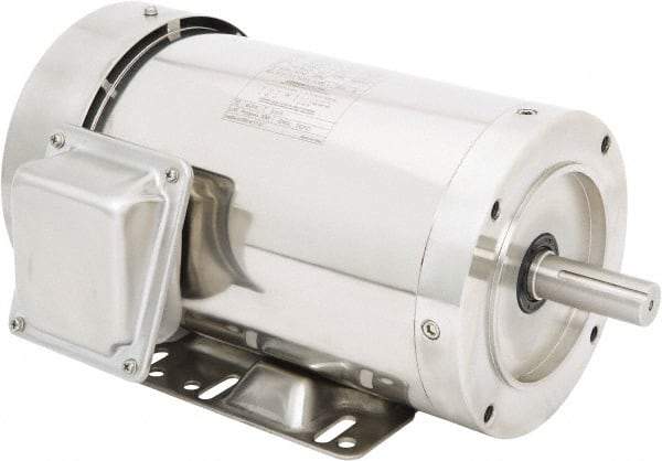 Leeson - 2 Max hp, 1,800 Max RPM, Premium Efficient Electric AC DC Motor - 230/460 V Input, Three Phase, 145TC Frame, 7/8" Shaft Diam, C-Face with Base Mount, TEFC Enclosure - Makers Industrial Supply