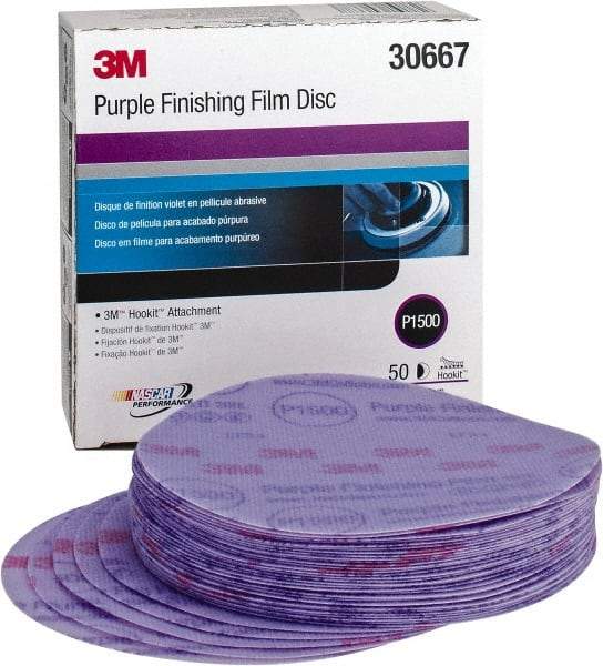 3M - 6" Diam, 1,500 Grit, Aluminum Oxide Hook & Loop Disc - Ultra Fine Grade, Coated - Makers Industrial Supply