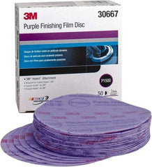 3M - 6" Diam, 1,500 Grit, Aluminum Oxide Hook & Loop Disc - Ultra Fine Grade, Coated - Makers Industrial Supply