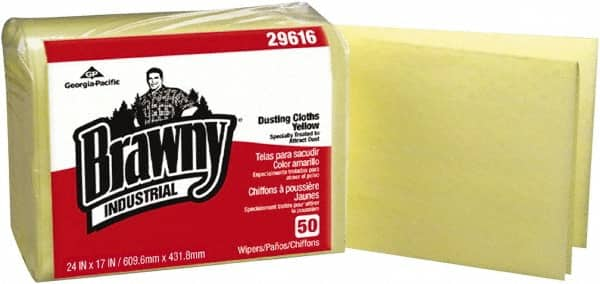 Clean Room Wipes: Dusting Cloth Packet, 24 x 17″ Sheet, Yellow