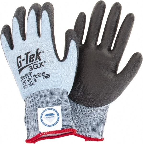 PIP - Size S, ANSI Cut Lvl A2, Cut Resistant Gloves - Palm & Fingers Coated, Blue/Black - Makers Industrial Supply