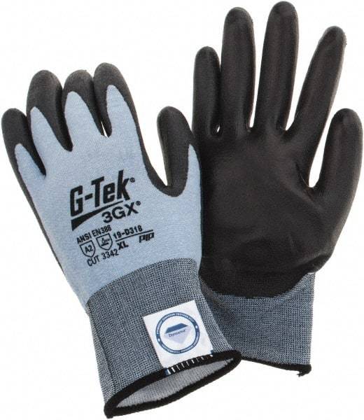 PIP - Size XL, ANSI Cut Lvl A2, Cut Resistant Gloves - Palm & Fingers Coated, Blue/Black - Makers Industrial Supply