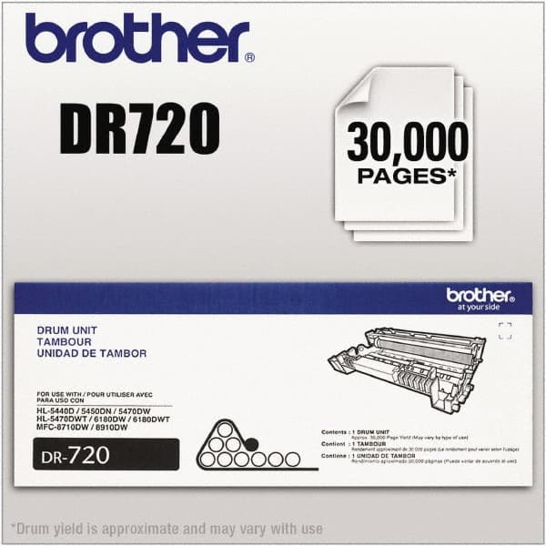 Brother - Black Drum Unit - Use with Brother DCP-8110DN, 8150DN, 8155DN, HL-5440D, 5450DN, 5470DW, 5470DWT, 6180DW, 6180DWT, MFC-8510DN, 8710DW, 8810DW, 8910DW, 8950DW, 8950DWT - Makers Industrial Supply