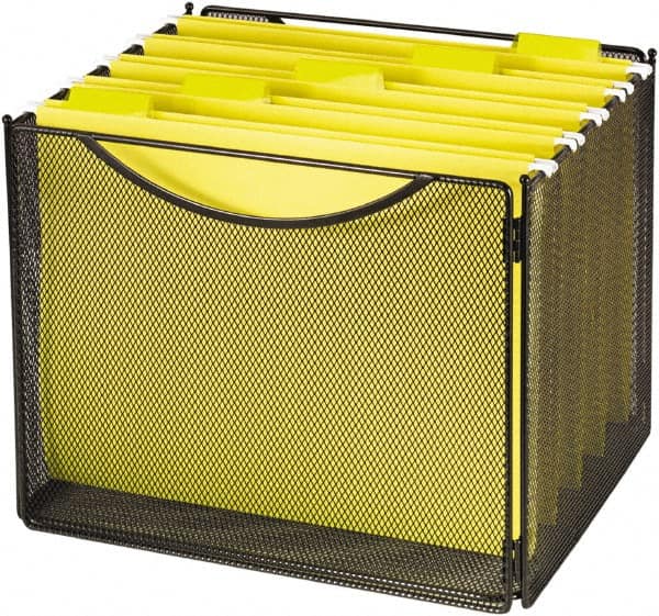 Safco - Black File Boxes-Storage - Steel, Mesh - Makers Industrial Supply