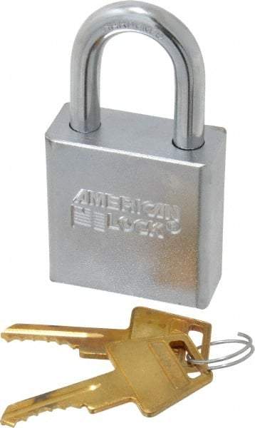 American Lock - 1-1/8" Shackle Clearance, Keyed Different A5200 Padlock - 5/16" Shackle Diam, Steel - Makers Industrial Supply