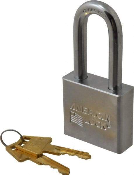 American Lock - 2" Shackle Clearance, Keyed Different A5261 Padlock - 3/8" Shackle Diam, Steel, with Solid Steel Finish - Makers Industrial Supply