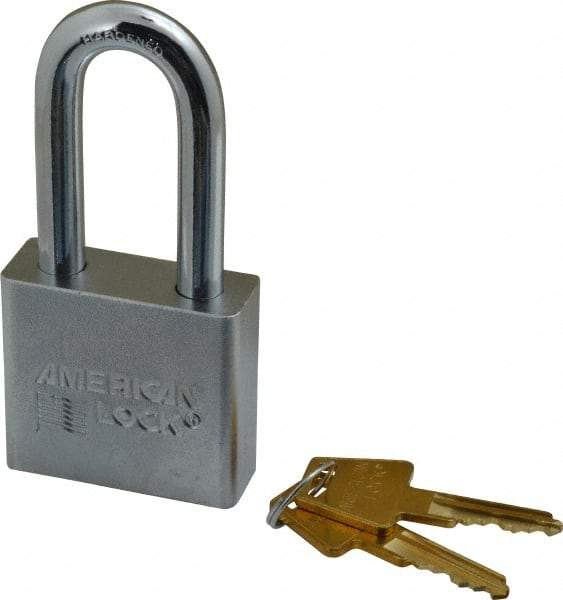 American Lock - 2" Shackle Clearance, Keyed Alike A5261 Padlock - 3/8" Shackle Diam, Steel, with Solid Steel Finish - Makers Industrial Supply