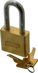 American Lock - 2" Shackle Clearance, Keyed Alike A5571 Padlock - 3/8" Shackle Diam, Steel & Brass, with Solid Extruded Brass Finish - Makers Industrial Supply