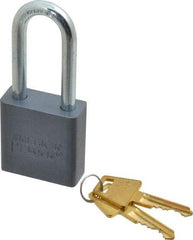 American Lock - 2" Shackle Clearance, Keyed Alike A11 Padlock - 5/16" Shackle Diam, Aluminum, with Solid Aluminum Finish - Makers Industrial Supply