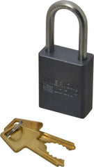 American Lock - 1-1/2" Shackle Clearance, Keyed Different A31 Padlock - 1/4" Shackle Diam, Aluminum, with Solid Aluminum Finish - Makers Industrial Supply