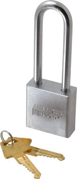 American Lock - 3" Shackle Clearance, Keyed Alike A6202 Padlock - 5/16" Shackle Diam, Steel, with Solid Steel Finish - Makers Industrial Supply