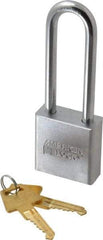 American Lock - 3" Shackle Clearance, Keyed Alike A6202 Padlock - 5/16" Shackle Diam, Steel, with Solid Steel Finish - Makers Industrial Supply