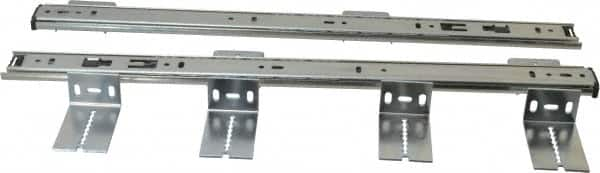 Knape & Vogt - 18" Slide Length, Chrome Variable-Height Pencil Drawer Slide - 3/4" Wide - Makers Industrial Supply