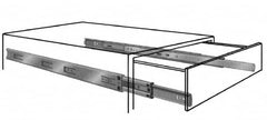 Knape & Vogt - 14" Slide Length, Chrome Box or Vertical File Drawer Slide - 18" Wide, Chrome Finish - Makers Industrial Supply