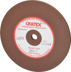 Cratex - 6" Diam x 1/2" Hole x 1/4" Thick, Surface Grinding Wheel - Silicon Carbide, Fine Grade, 3,600 Max RPM, Rubber Bond, No Recess - Makers Industrial Supply