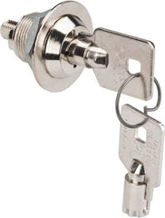 Made in USA - 5/8" Max Thickness, High Security Tubular Keyed Latch - Polished Nickel Coated - Makers Industrial Supply