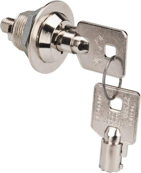 Made in USA - 5/8" Max Thickness, High Security Tubular Keyed Latch - Polished Nickel Coated - Makers Industrial Supply