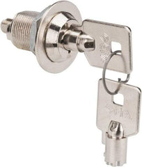 Made in USA - 7/8" Max Thickness, High Security Tubular Keyed Latch - Polished Nickel Coated - Makers Industrial Supply