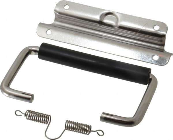 Value Collection - Full Plate Chest Handle with 90° Stop - 5-1/4" Wide x 3-1/4" High, Polished - Makers Industrial Supply