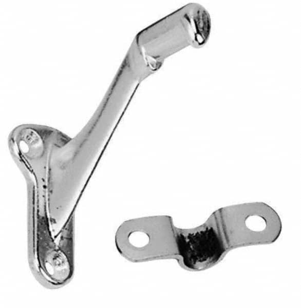 National Mfg. - Bright Brass Coated, Handrail Bracket - 2-1/4" Long, 2-29/32" High, 1-23/64" Wide - Makers Industrial Supply