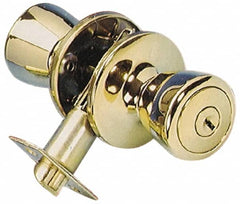 Value Collection - Bright Brass Entry Knob Lockset - 2-3/8" Back Set - Makers Industrial Supply