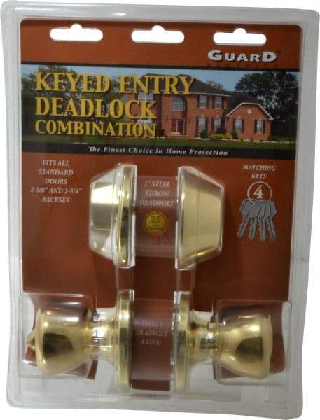 Value Collection - Bright Brass Entry Knob Lockset - 2-3/8" Back Set - Makers Industrial Supply