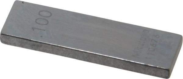 Mitutoyo - 0.1" Rectangular Steel Gage Block - Accuracy Grade AS-1, Includes Certificate of Inspection - Makers Industrial Supply