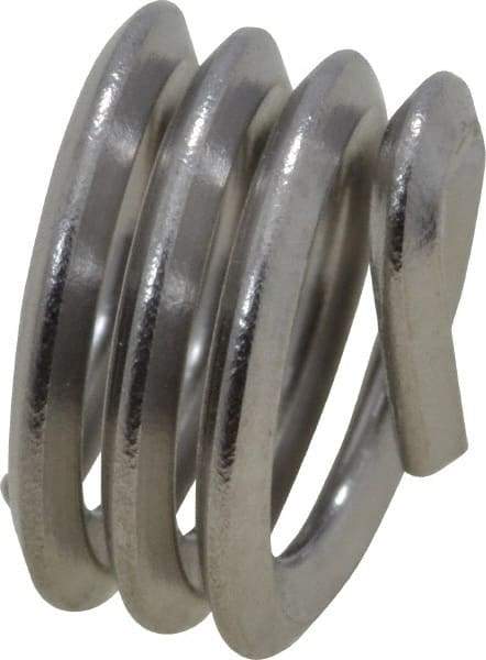 Heli-Coil - 1/4-20 UNC, 1/4" OAL, Free Running Helical Insert - 3-3/8 Free Coils, Tanged, Stainless Steel, 1D Insert Length - Makers Industrial Supply