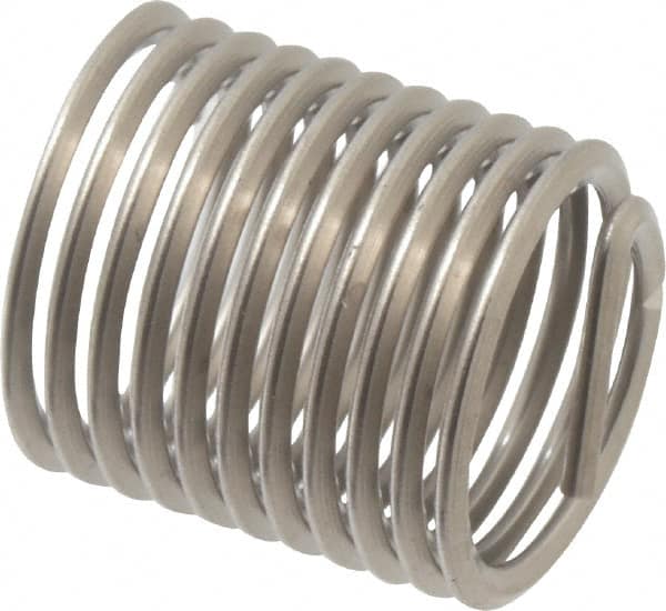 Heli-Coil - 3/8-24 UNF, 0.562" OAL, Free Running Helical Insert - 11 Free Coils, Tanged, Stainless Steel, 1-1/2D Insert Length - Makers Industrial Supply