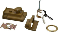 Yale - 1-1/8 to 2-1/4" Door Thickness, US3/Bright Brass Finish, Latch Deadbolt - Rim Cylinder - Makers Industrial Supply