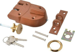 Yale - 1-1/8 to 2-1/4" Door Thickness, Brass Lacquer Finish, Jimmy Proof Rim Deadbolt - Rim Cylinder - Makers Industrial Supply