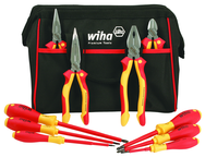 10 Piece - Insulated Pliers; Cutters; Slotted & Phillips Screwdrivers in Tool Box - Makers Industrial Supply