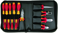 14 Piece - Insulated Pliers; Cutters; Slotted & Phillips Screwdrivers; in Zipper Carry Case - Makers Industrial Supply