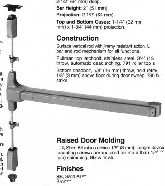 Yale - Flatbars Hand: LHR Rating: Panic Rated - Makers Industrial Supply