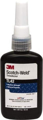 3M - 50 mL Bottle, Blue, Medium Strength Liquid Threadlocker - Series TL42, 24 hr Full Cure Time, Hand Tool Removal - Makers Industrial Supply