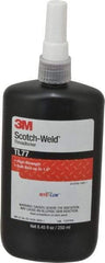 3M - 250 mL, Red, High Strength Liquid Threadlocker - Series TL77, 24 hr Full Cure Time, Hand Tool, Heat Removal - Makers Industrial Supply