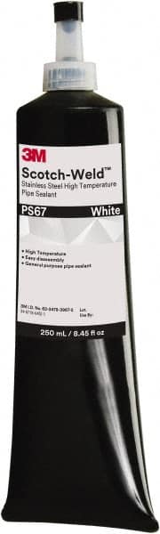 3M - 250 mL Bottle White Pipe Sealant - 400°F Max Working Temp, For Seal Hydraulic & Pneumatic Pipes & Fittings - Makers Industrial Supply