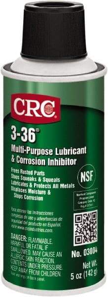 CRC - 6 oz Aerosol Can Lubricant - Clear Blue-Green, -50°F to 250°F, Food Grade - Makers Industrial Supply