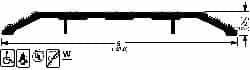 Pemko - 36" Long x 5" Wide x 1/2" High, Saddle Threshold - Gray PemKote Skid Resistant Surface - Makers Industrial Supply