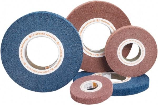 Standard Abrasives - 8 Inch Diameter Aluminum Oxide Unmounted Flap Wheel - 3 Inch Hole, 1 Inch Wide, Density 5, Non Woven, Very Fine Grade, 3,200 Max RPM - Makers Industrial Supply