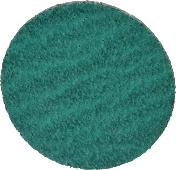 Standard Abrasives - 1-1/2" Disc Diam, 80 Grit, Zirconia Alumina Quick Change Disc - Type S Attaching System, Coated, Green, Medium Grade, 30,000 RPM - Makers Industrial Supply