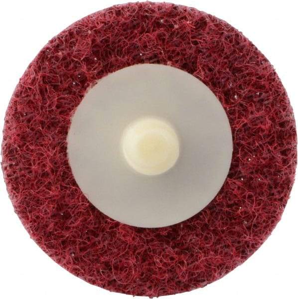 Standard Abrasives - 2" Medium Grade Deburring Disc - Quick Change Connection, Maroon, 20,000 Max RPM - Makers Industrial Supply