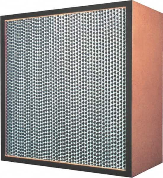 Made in USA - 23-3/8" High x 23-3/8" Wide 11-1/2" Deep, 99.97% Capture Efficiency, HEPA Air Filter - Microfiber Paper Media, Particle Board Frame, 500 FPM Max, 1,900 CFM, 180°F Max, Use with Hospitals & Clean Rooms - Makers Industrial Supply